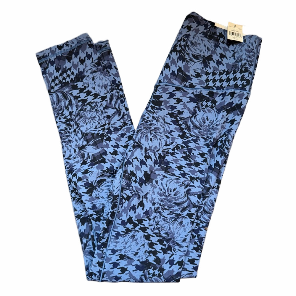 NWT Offline by Aerie Real Me Xtra 7/8 Houndstooth Floral Patterned Blue Legging